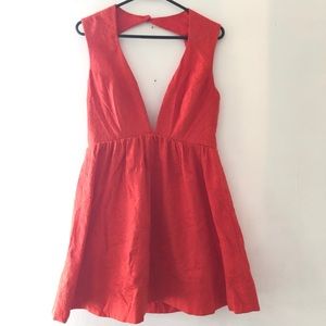 Asos red dress w/ open back and plunge neck line!